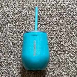 NWT Corkcicle stemless cup with lid and straw